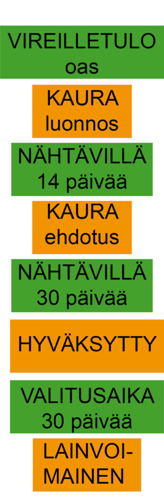 Prosessikaavio muiden kaavahankkeiden etenemisestä