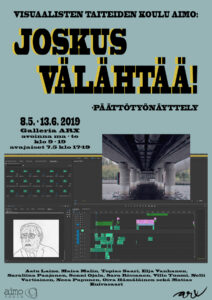 Joskus Välähtää - Aimokoulun päättötyönäyttelyn mainos vuodelta 2019