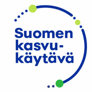 Sininen logo, jossa lukee Suomen kasvukäytävä
