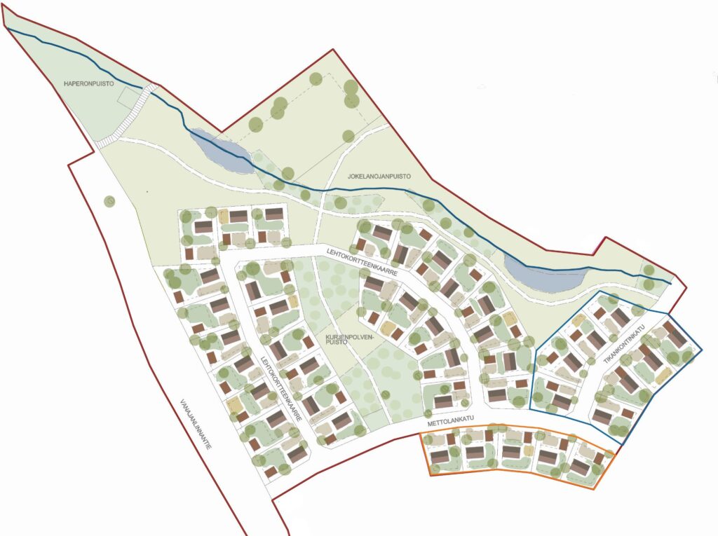 havainnekuva uudelle mettolan asuinalueelle rakennettavasta alueesta