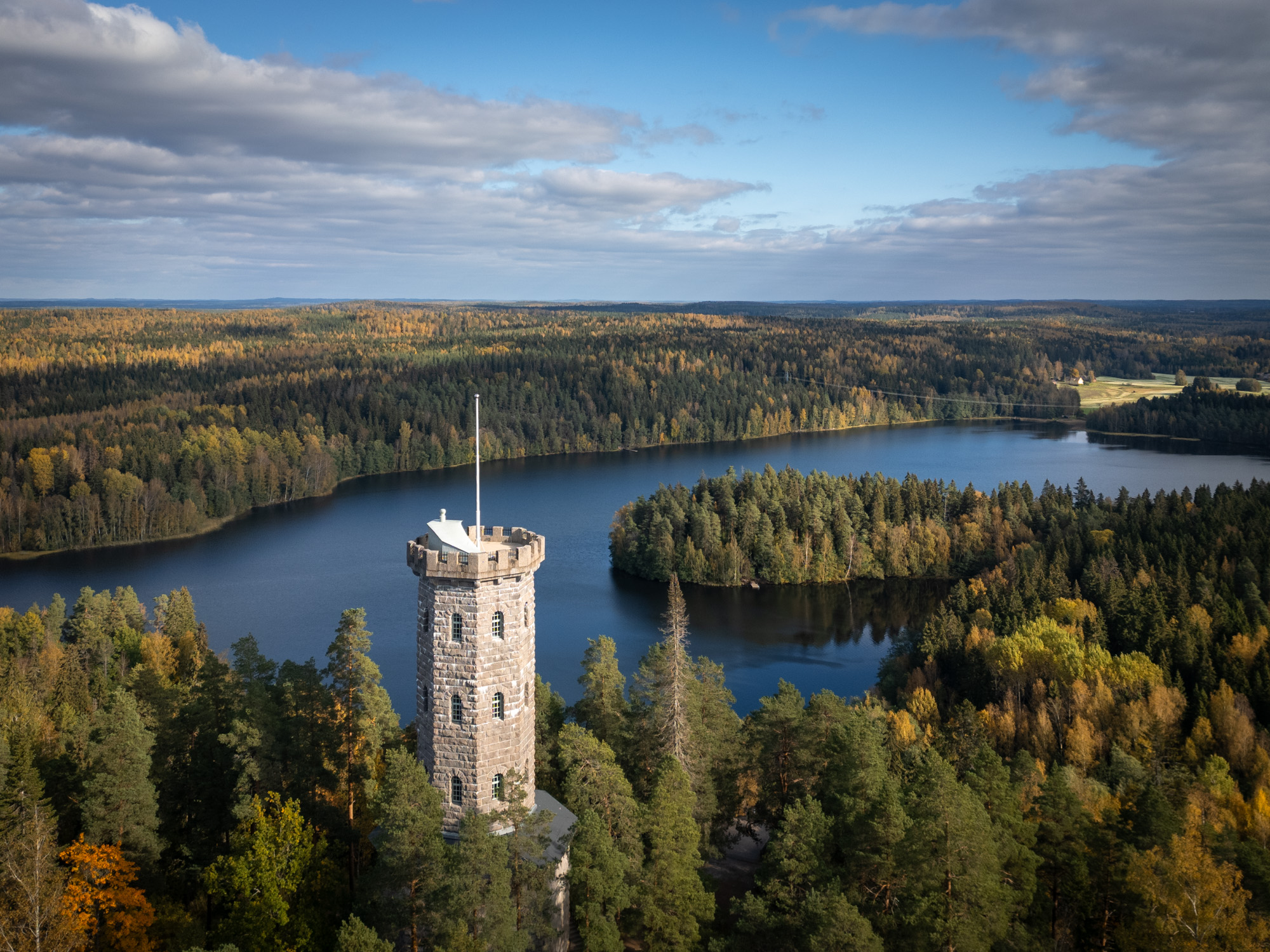 Aerial view of the Aulanko Observation Tower.