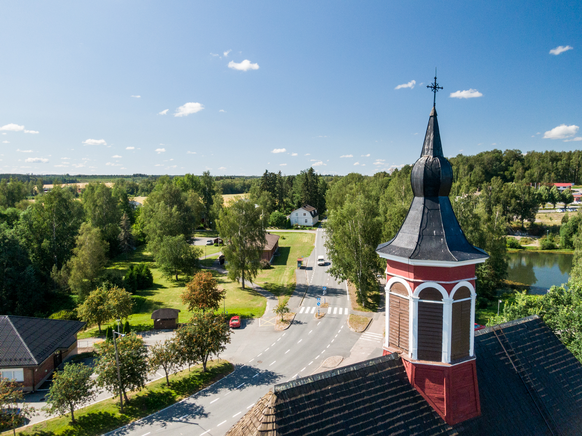Aerial view of Renko town centre.