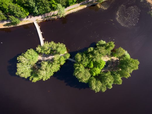 Aulanko artificial islands photographed from above.