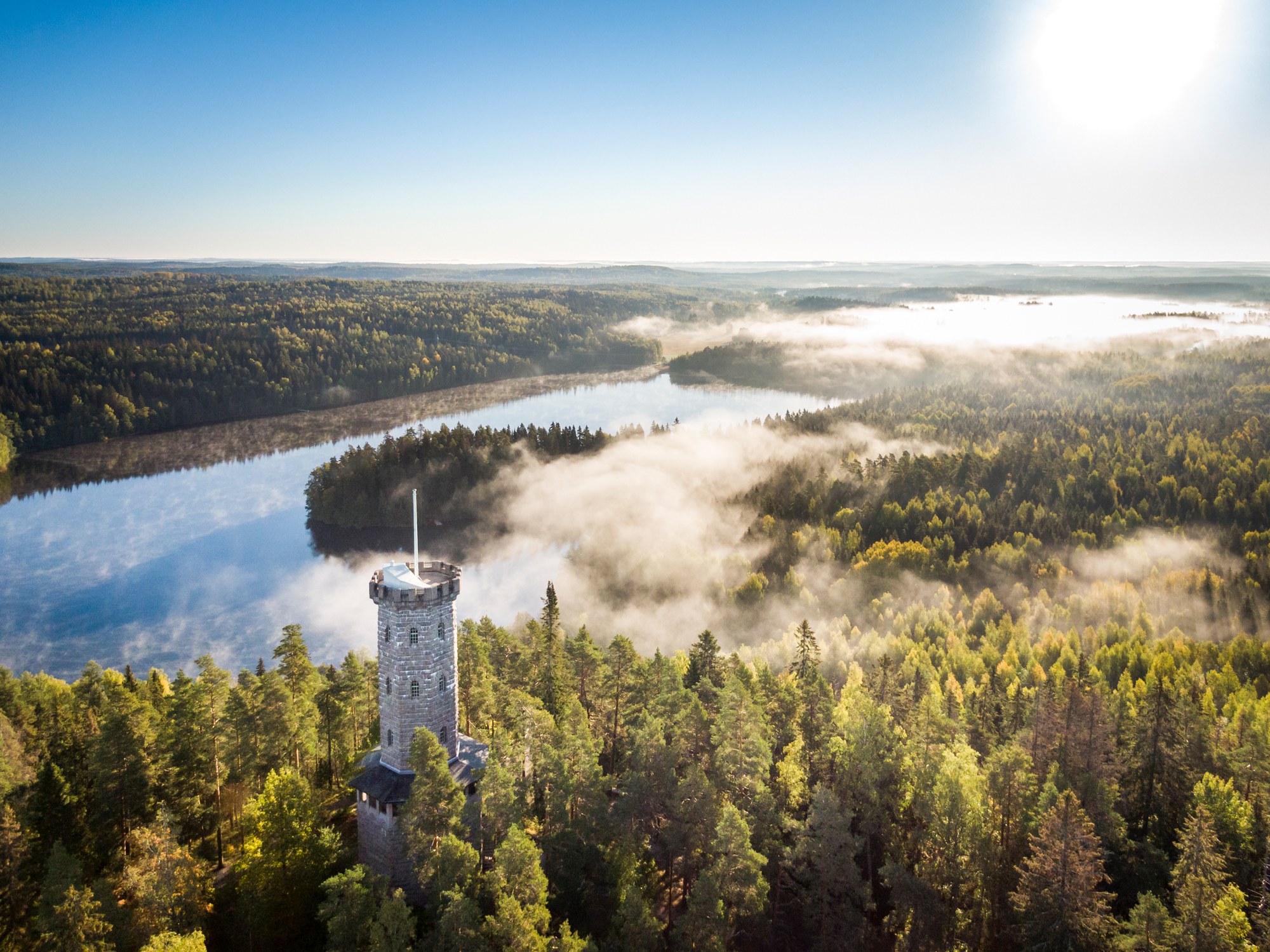 Misty autumn landscape at Aulanko