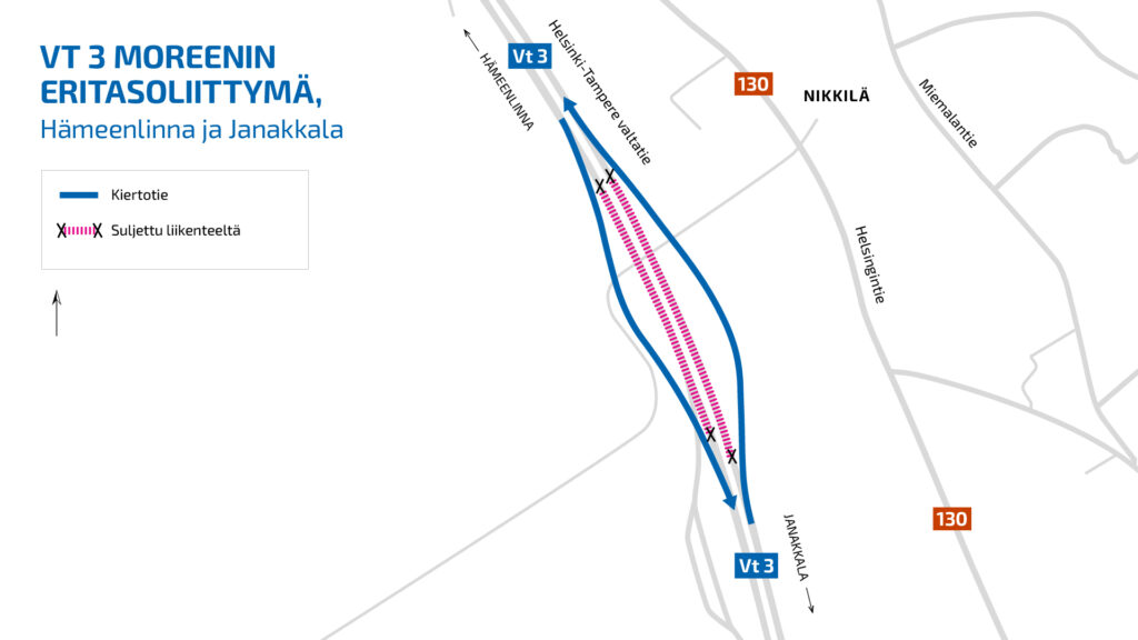 Karttakuva purettavan Pullolan risteyssillan sijainnista.