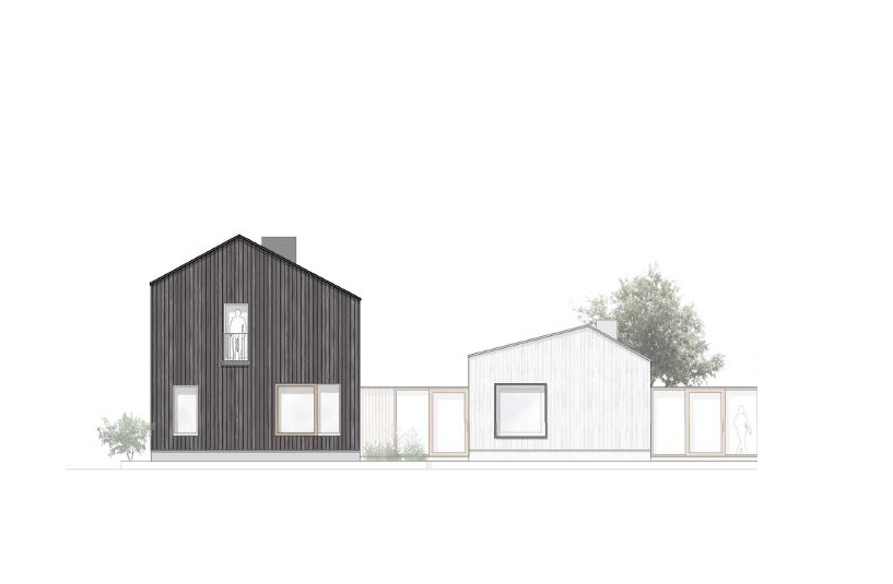 Illustrative image of the log facade in Hämeenlinna's Mettola area