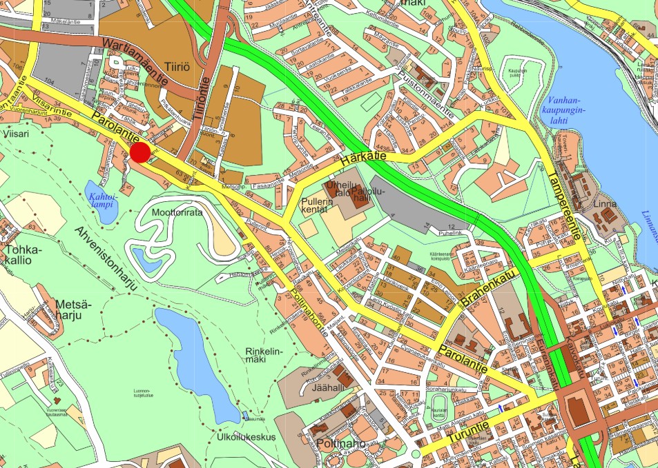 Viisarintie 20 kaavamuutosalueen sijainti kartalla.