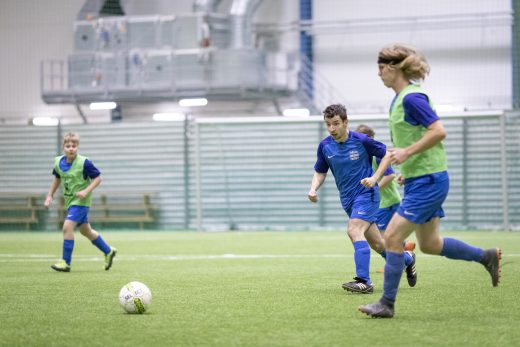 A football match in progress at Säästöpankki Areena.