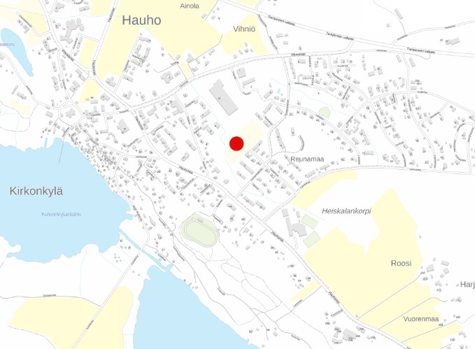 Punnanmäen kaavamuutosalueen sijainti kartalla.