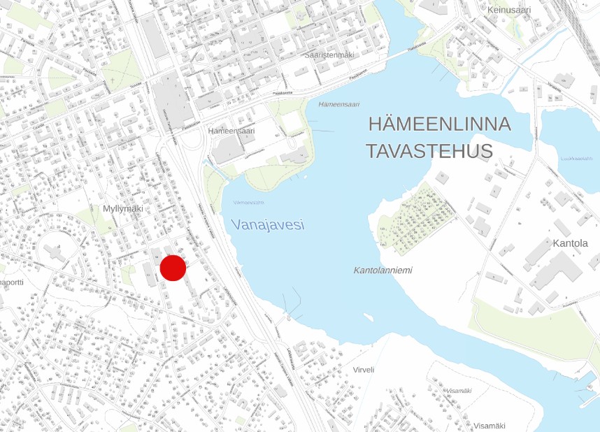Lahdensivuntien vanhan kampuksen kaavamuutosalueen sijainti kartalla.