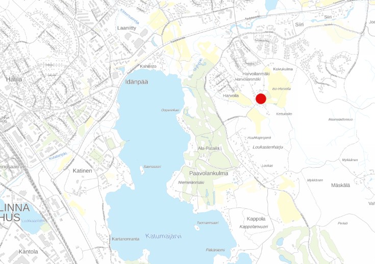 Mettolan kaava-alueen sijainti kartalla.