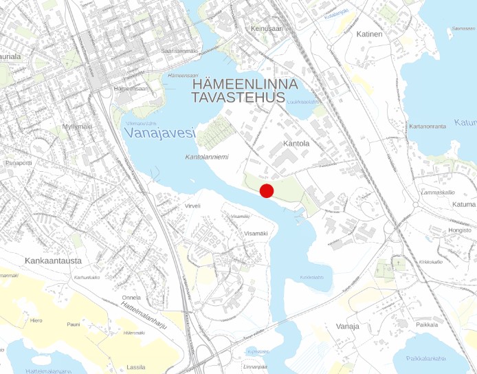 Sotkanrannan kaavamuutosalueen sijainti kartalla.