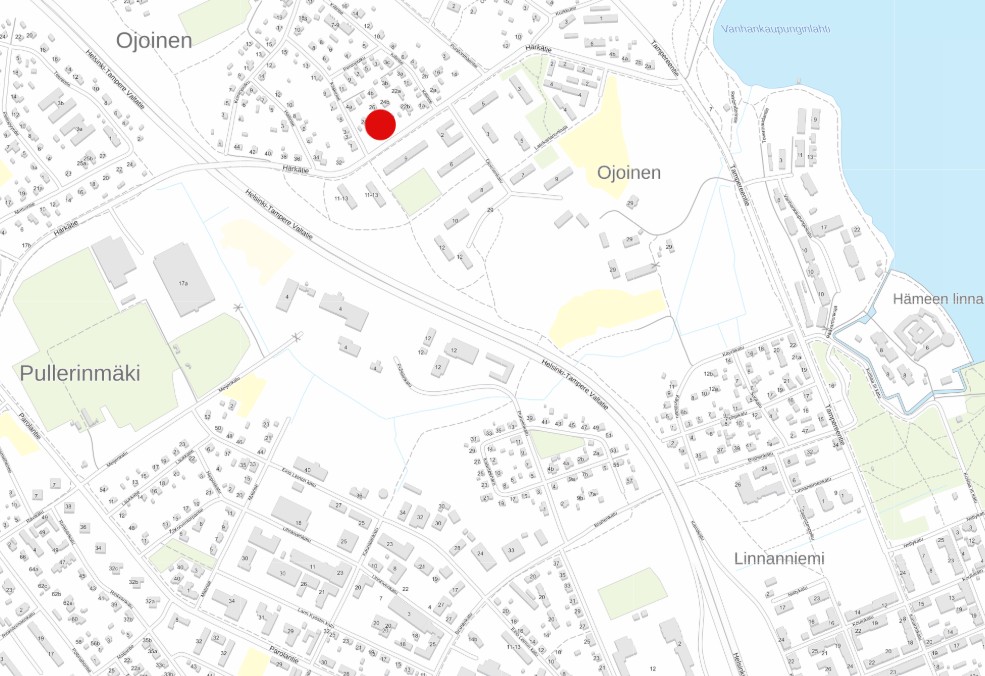 Härkätie 26 kaavamuutosalueen sijainti kartalla.