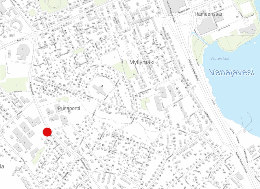 Hattelmalantie 10 kaavamuutosalueen sijainti kartalla.