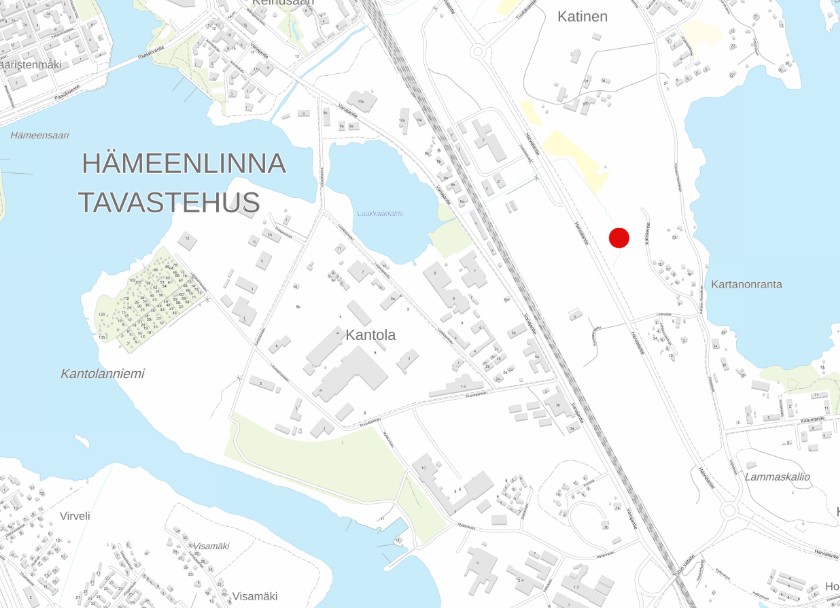 Kartanonranta 2 kaavamuutosalueen sijainti kartalla.