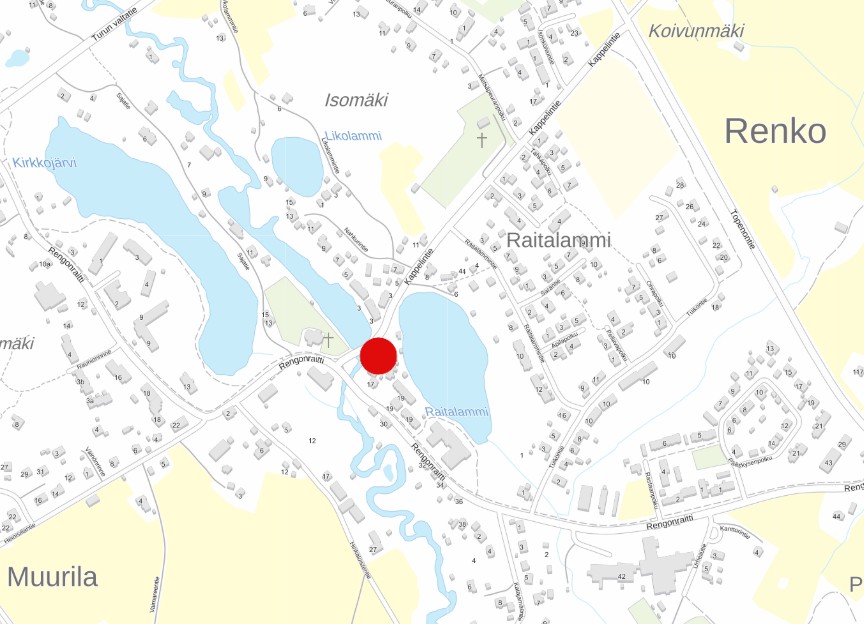 Kappelintien kaavamuutosalueen sijainti kartalla.