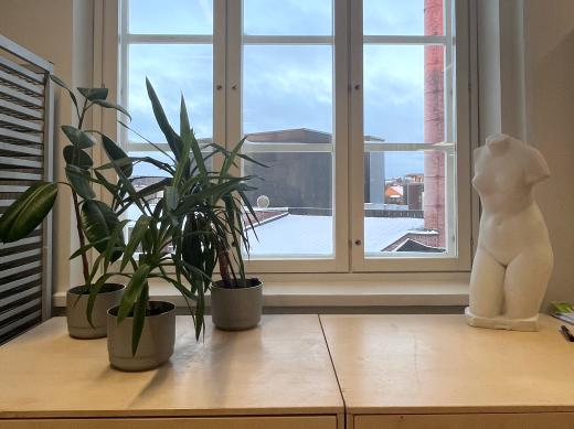 View from the art classroom to Verkatehdas.
