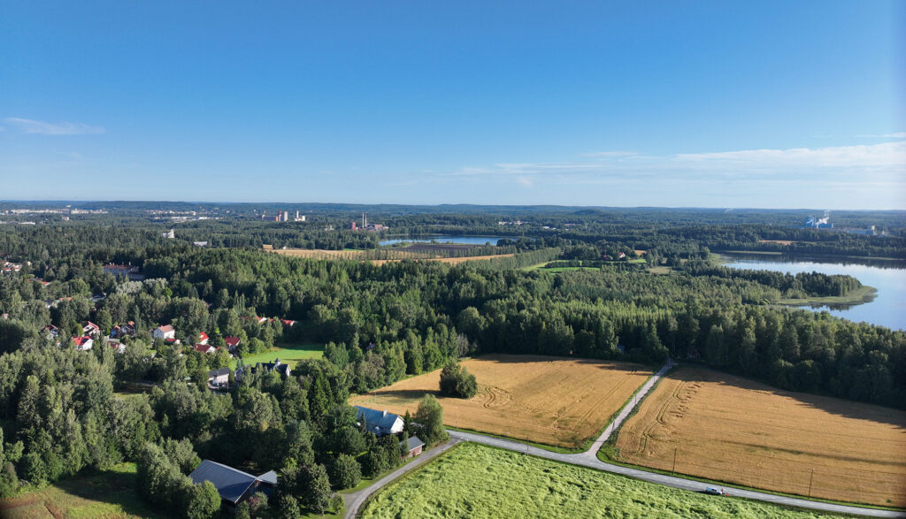 ilmakuva miemalan uudesta asuinalueesta hämeenlinnassa