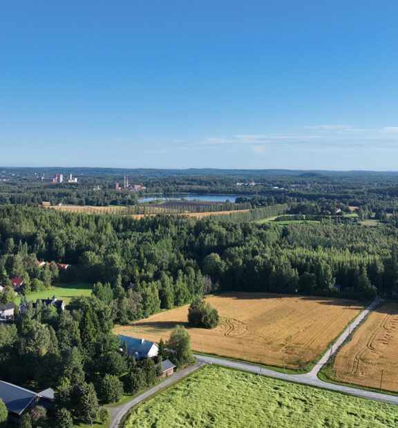 ilmakuva miemalan uudesta asuinalueesta hämeenlinnassa