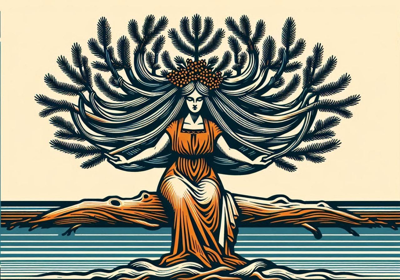 The Tufted Goddess in the forest.